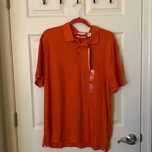 NWT Calvin Klein Liquid Touch Short Sleeve Polo Shirt Orange Men’s Size XL